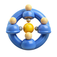 Poster - people collaboration concept with teamwork circle high quality 3d rendering icon on transparent back