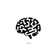 Poster - Brain Icon: A minimalist icon of a human brain, the perfect representation of intelligence, thought, and the marvels of the mind.