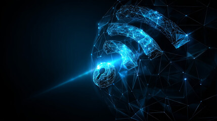 Poster - Wifi icon and padlock. Security wifi internet and Private network i concept. VPN - virtual private network