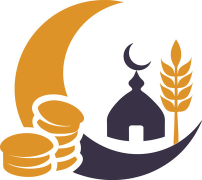 Zakat Charity Silhouette Vector Collection – Islamic Donation & Giving Icons, Crescent, Coins, Hands, Boxes & More in Clean Silhouette Style