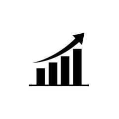 Poster - Financial Ascendancy: An illustration of a bar graph with an ascending arrow symbolizes growth, progress, and the upward trajectory of financial success, and economic prosperity.