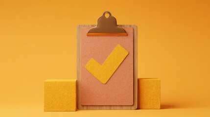 Poster - Clipboard with a check mark symbolizing the completion of tasks and the planning of upcoming agenda items