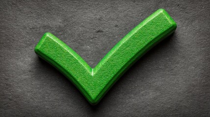 Poster - Series of green tick marks repeatedly showcasing status accuracy in a conceptual design with a bold aesthetic