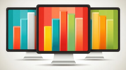 Poster - Computer and tablet side by side representing tools for monitoring national liability and public debt dashboard