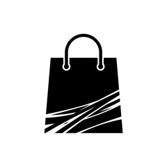 Poster - Elegant Shopping Bag Icon: Minimalist black shopping bag icon design, sleek lines and modern aesthetic evoke a sense of style and retail therapy.