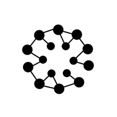 Poster - Connected Dots: A minimalist graphic depicts a network of interconnected dots, symbolizing communication, data, and global connectivity, rendered in a modern, clean style.