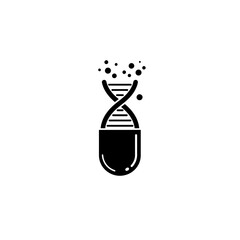 Poster - The Essence of Life: An abstract representation of a DNA helix within a capsule, encapsulating the essence of life and the intricate science of genetics.