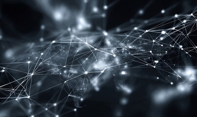 Fototapete - Digital network connections illustrating global communication pathways