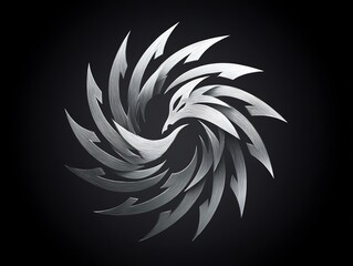 Poster - Dynamic metal phoenix emblem with radial design and dark background