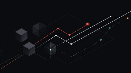 Poster - Goal achievement. Path chart to target. line, dot and low polygon, structure design. Vector illustration