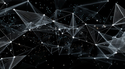 Poster - Maps and pin form lines, triangles and particle style design. Illustration vector