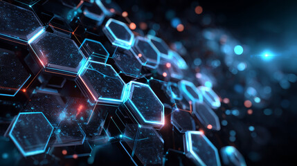 Fototapete - Abstract technology digital hi tech hexagons concept background