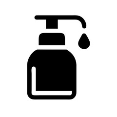Poster - Soap dispenser icon, black silhouette, for hygiene and cleanliness