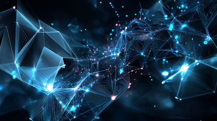 Fototapete - Abstract geometric perspective technology futuristic digital innovation background. Vector illustration