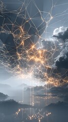 Poster - Celestial network: Digital landscape connecting atmospheric light formations