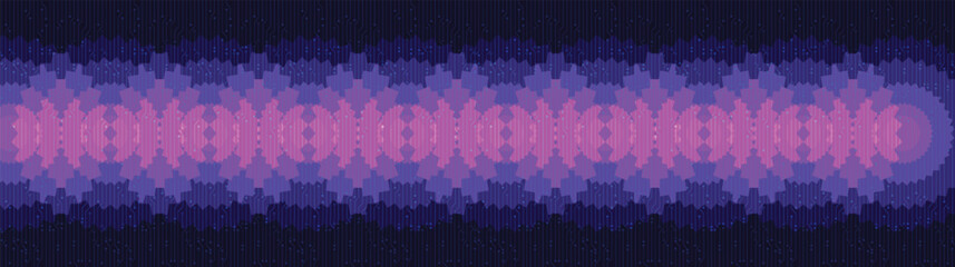 Fototapete - Panorama Violet Sound wave Technology Background,Digital and Connection Concept design,Vector illustration.