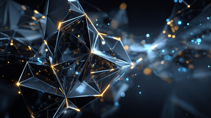 Fototapete - Abstract geometric technology digital hi tech concept background. Space for your text