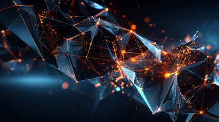 Fototapete - Abstract geometric technology digital hi tech concept background. Space for your text
