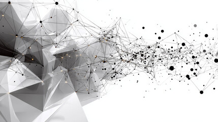 Poster - Hand touch global from lines, triangles and particle style design. Illustration vector