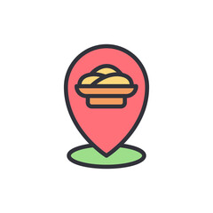 Poster - Culinary Location Icon Showing Food Destination On A Transparent Canvas