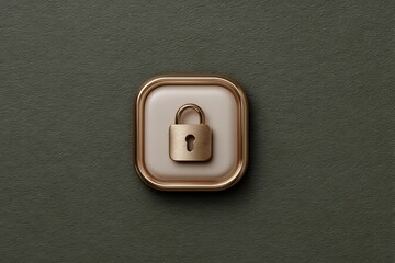 Poster - Elegantly rendered golden lock icon symbolizing digital security and protection