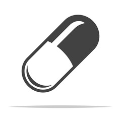 Wall Mural - pill capsule medicine outline icon transparent vector isolated
