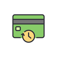 Poster - recurring payment reminder credit card and clock representing financial timing