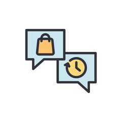 Poster - retail chat icons suggesting time sensitive shopping promotions