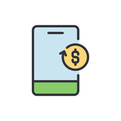 Poster - Conceptual Mobile Financial Exchange With Dollar Sign On Transparent