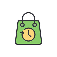 Poster - time limited shopping green bag concept for promotion and discount