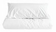 © Artbi - White Pillow on Folded Duvet Isolated on White Background with Clipping Path