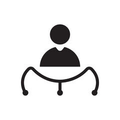 Poster - Minimalist person connected with nodes. Represents social networking, leadership in tech, or organizational structure.