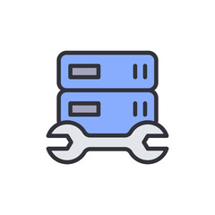 Poster - Depiction Of Computer Servers With Wrench For Maintenance Or Repairs