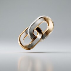 Poster - Interlocked metallic links symbolizing connection or blockchain technology