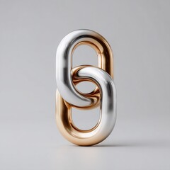 Poster - Interlocking Elements: A Metallic Chain Link Depicting Connection and Strength