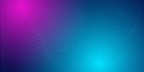 Modern light point Hi-tech digital technology concept. High tech computer illustration with purple and dark blue gradient background
