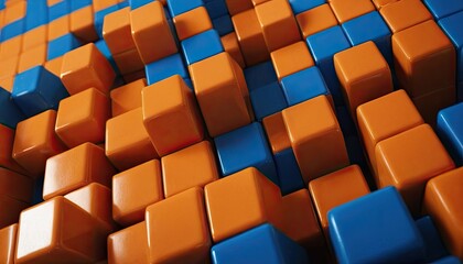Poster - Cubical Symphony Abstract Flying Cubes Background Design
3
