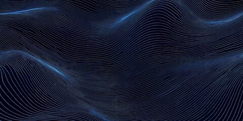 Poster - Dynamic lines create abstract waves in a dark blue background with a smooth and fluid appearance