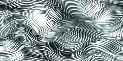 Poster - Silver waves create an abstract pattern that captivates with fluid movement and depth