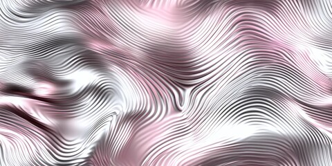 Poster - Abstract waves of silver and pink create a rhythmic flow in a smooth textured backdrop