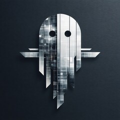 Poster - Abstract representation of a spectral form constructed from digital structures