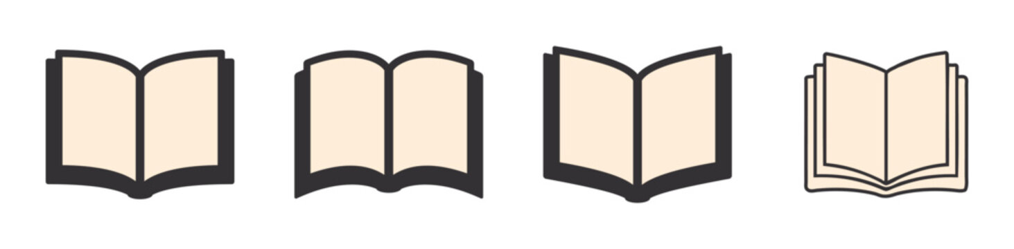 Magazine Icons. Book icon vector. Open book icon set. Vector illustration eps 10