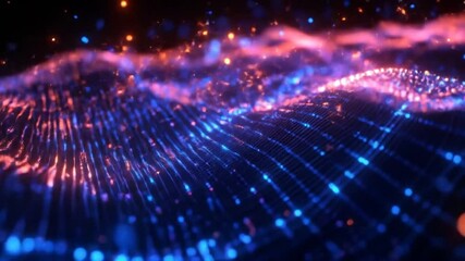 Wall Mural - Vibrant Waves of Data: A Stunning Visual Experience of Dynamic Light Patterns Unveiled.