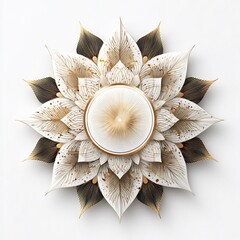 Poster - Intricate floral composition with gilded highlights and textured petals, elegant artwork