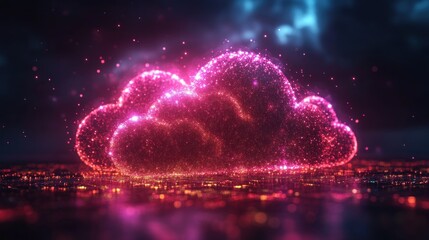 Leinwandbilder - Luminous Cloud Computing: A Digital Dawn