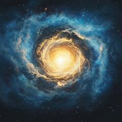 Poster - Celestial event spiral galaxy formation space digital art cosmic environment wide-angle view astronomy concept