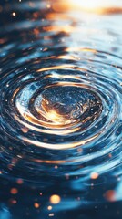 Poster - Dynamic water ripple action serene lake photography natural environment close-up view fluid motion