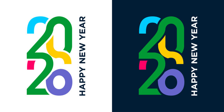 colorful New Year 2026 logo. Holiday greeting card. Vector illustration. Holiday design for flyers, greeting cards, invitations, calendars, etc. Vector illustration