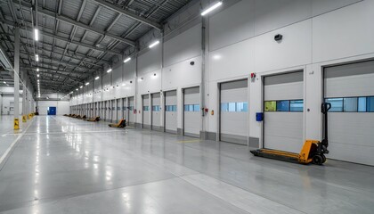 Poster - functional cold storage facility at night with flickering lights