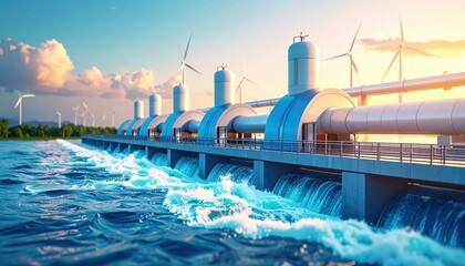Poster - Advanced Flood Control System with High-Tech Infrastructure Design